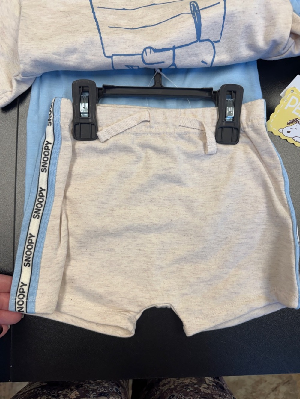 Peanuts Light Gray & Blue 'Too Cool' Kids Tee with Snoopy Pocket - Picture 4 of 11